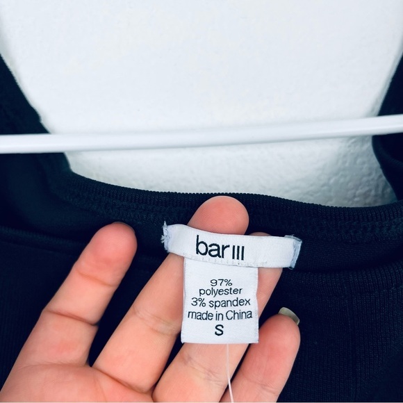 NWT bar III size S black knit flare sleeves blouse - Picture 4 of 5